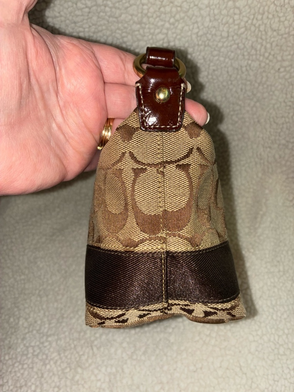 Vintage Coach LO668-40024 Brown Jacquard Signature Monogram Mini Shoulder Bag - Picture 8 of 12